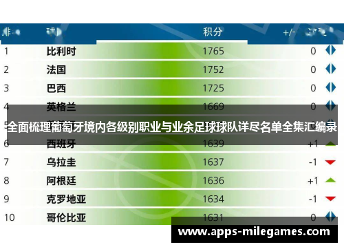 全面梳理葡萄牙境内各级别职业与业余足球球队详尽名单全集汇编录 全面梳理葡萄牙境内各级别职业与业余足球球队详尽名单全集汇编录